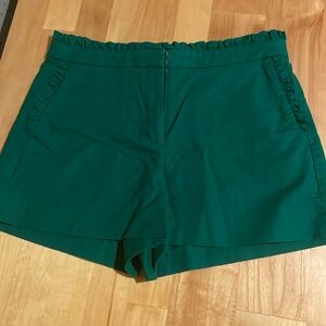 Like NEW J Crew kelly green size 8 ruffle trim textured shorts with 3” inseam